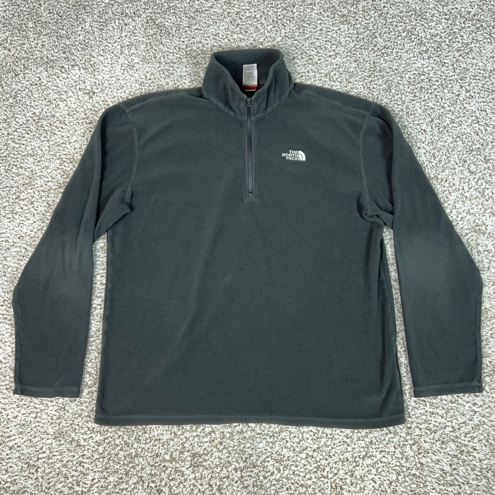 The North Face Fleece Pullover Mens Large Gray Hiking TKA 100 Quarter Zip Gorp